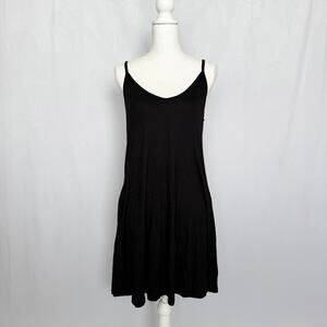 Misfay Black Stretch Sleeveless Cami Mini Dress NWT Pockets Soft Layering M